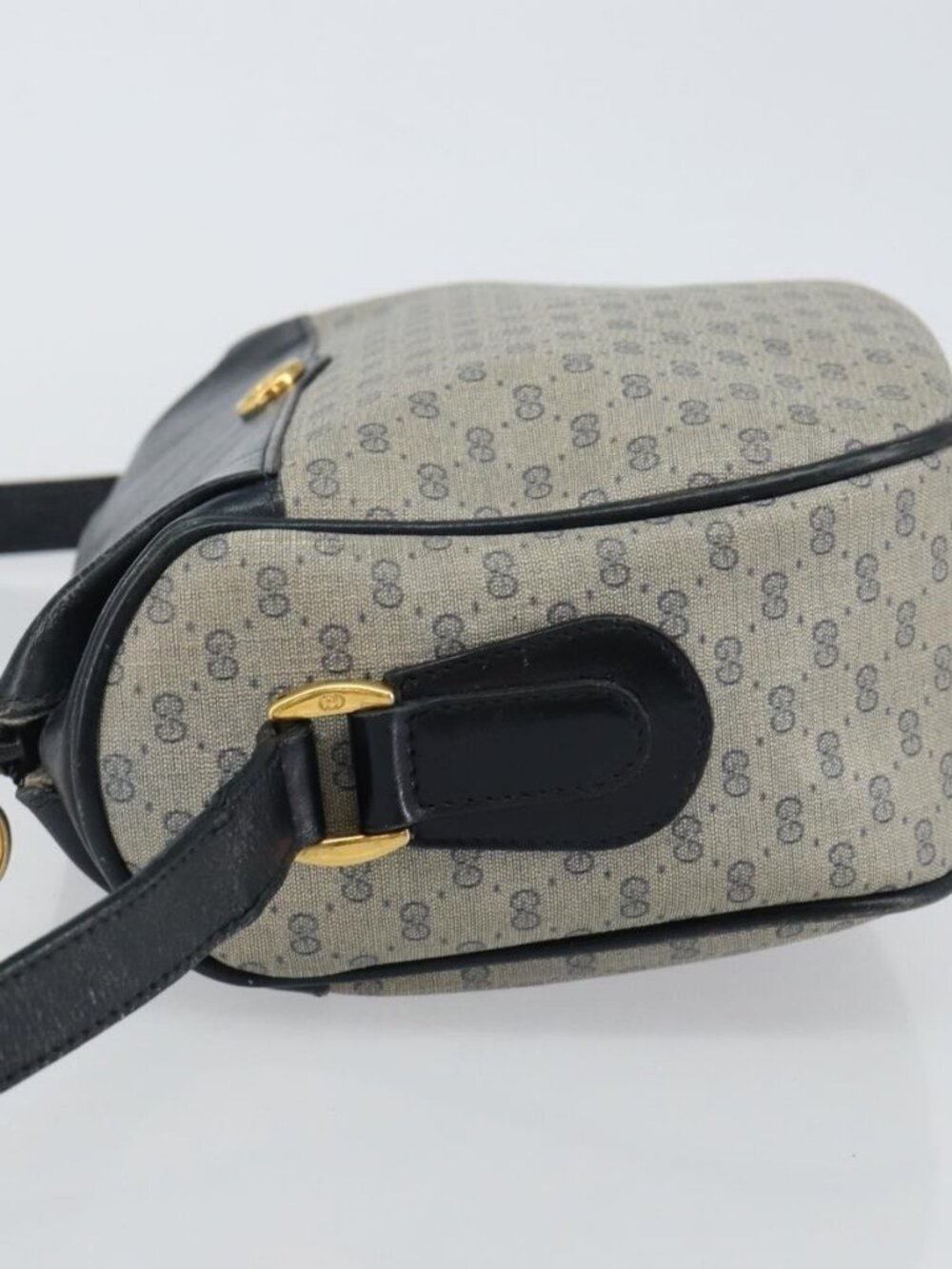 Authentic GUCCI Micro GG Supreme Shoulder Bag PVC Navy Gold 001 115 0918 - Picture 10 of 16